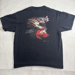 Y2K Chase Authentics Tony Stewart Nascar Black Short Sleeve Graphic Shirt Men XL